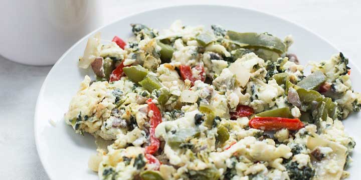 Egg-White with Feta Spinach and Mushrooms Image